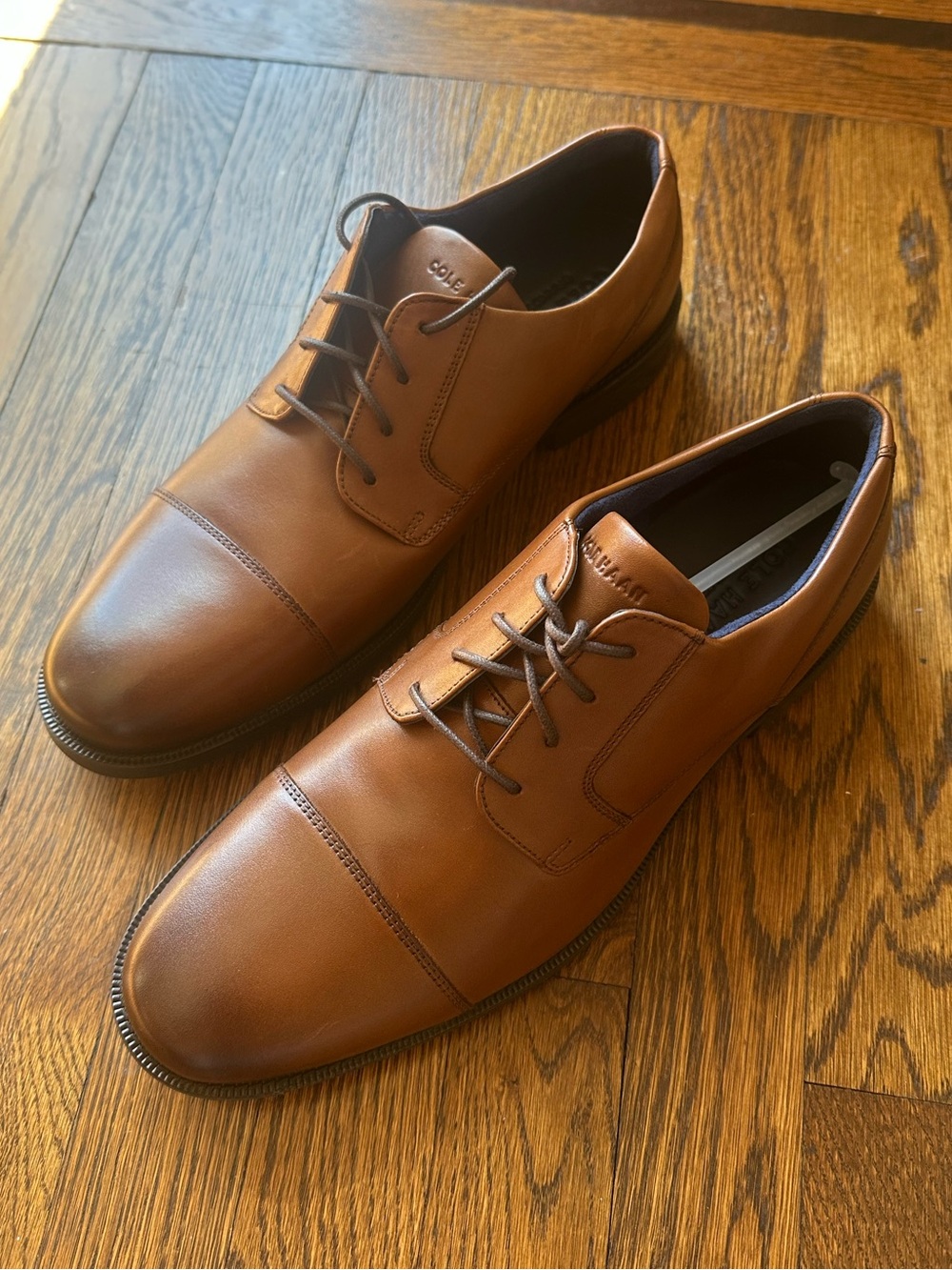 Cole Haan Cognac Leather Cap-Toe Oxfords (men’s 11M)